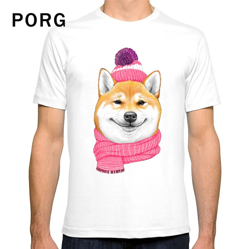 Футболка мужская с принтом Сиба ину доге уличная одежда в стиле Харадзюку