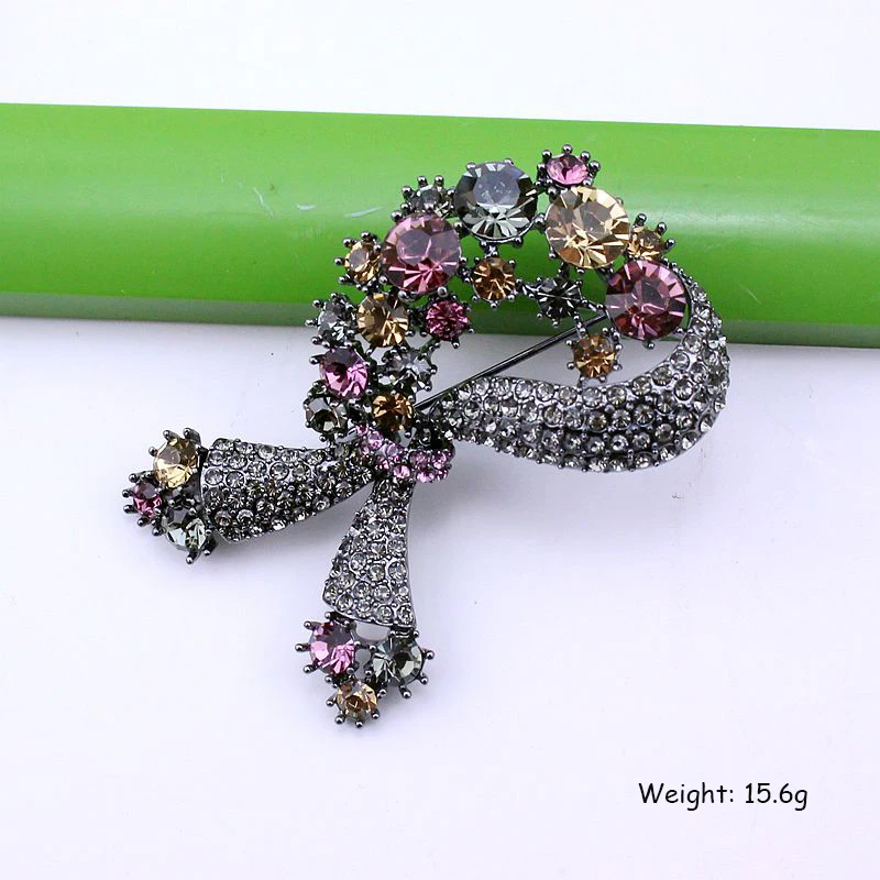 Брошь бант TANGTANG для женщин разноцветная блестящая булавка и брошь черного цвета