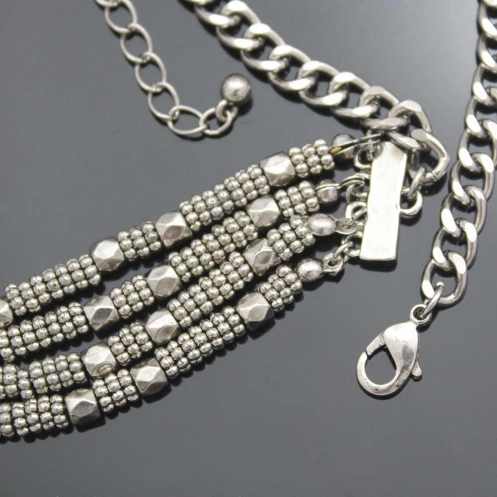 Цепочка чокер женская с бусинами винтажное ожерелье плетением Клеопатра