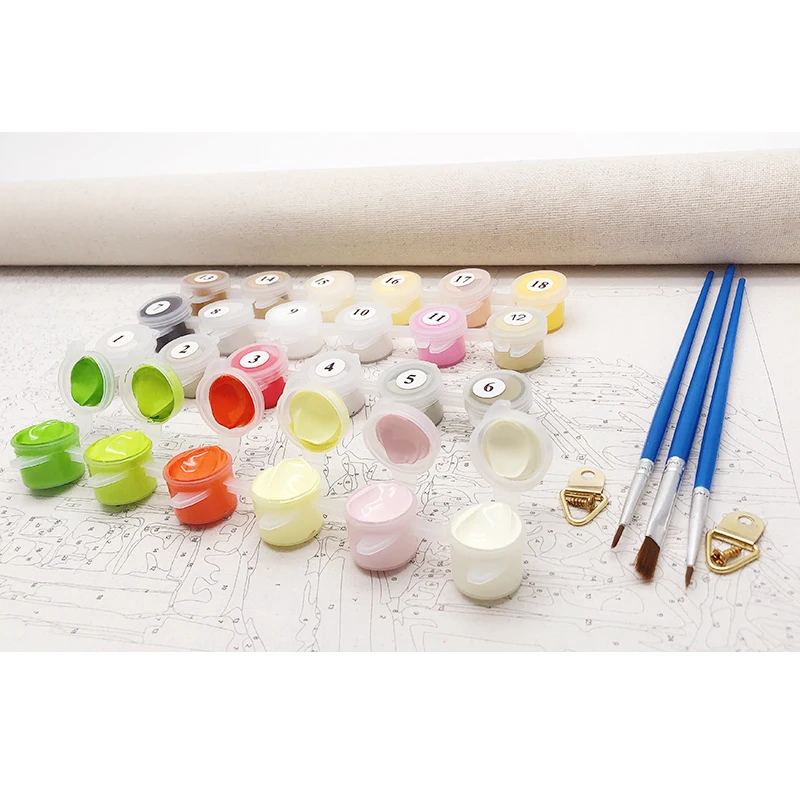 RUOPOTY рамка красочное Дерево Diy Набор для рисования по номерам настенная Акриловая