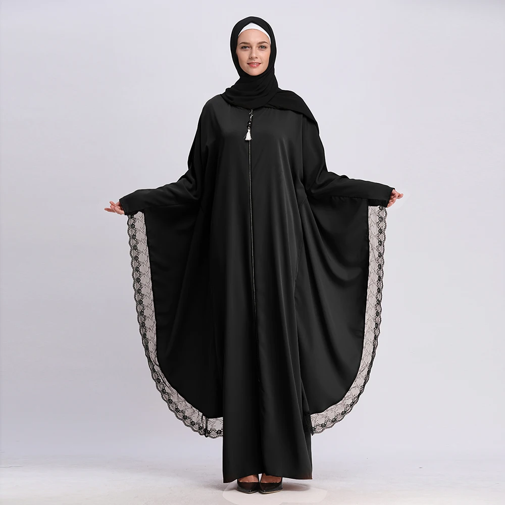 Buytiz Коричневый Верхняя одежда сетка abaya Макси длинное кружевное Nida кимоно