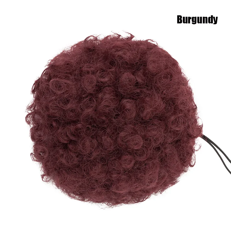 burgundy S-noilite вьющиеся волосы пучок шнурок конский хвост Updo шиньон синтетический шиньон накладные волосы для наращивания пучок волос для черных женщин - Цвет: burgundy