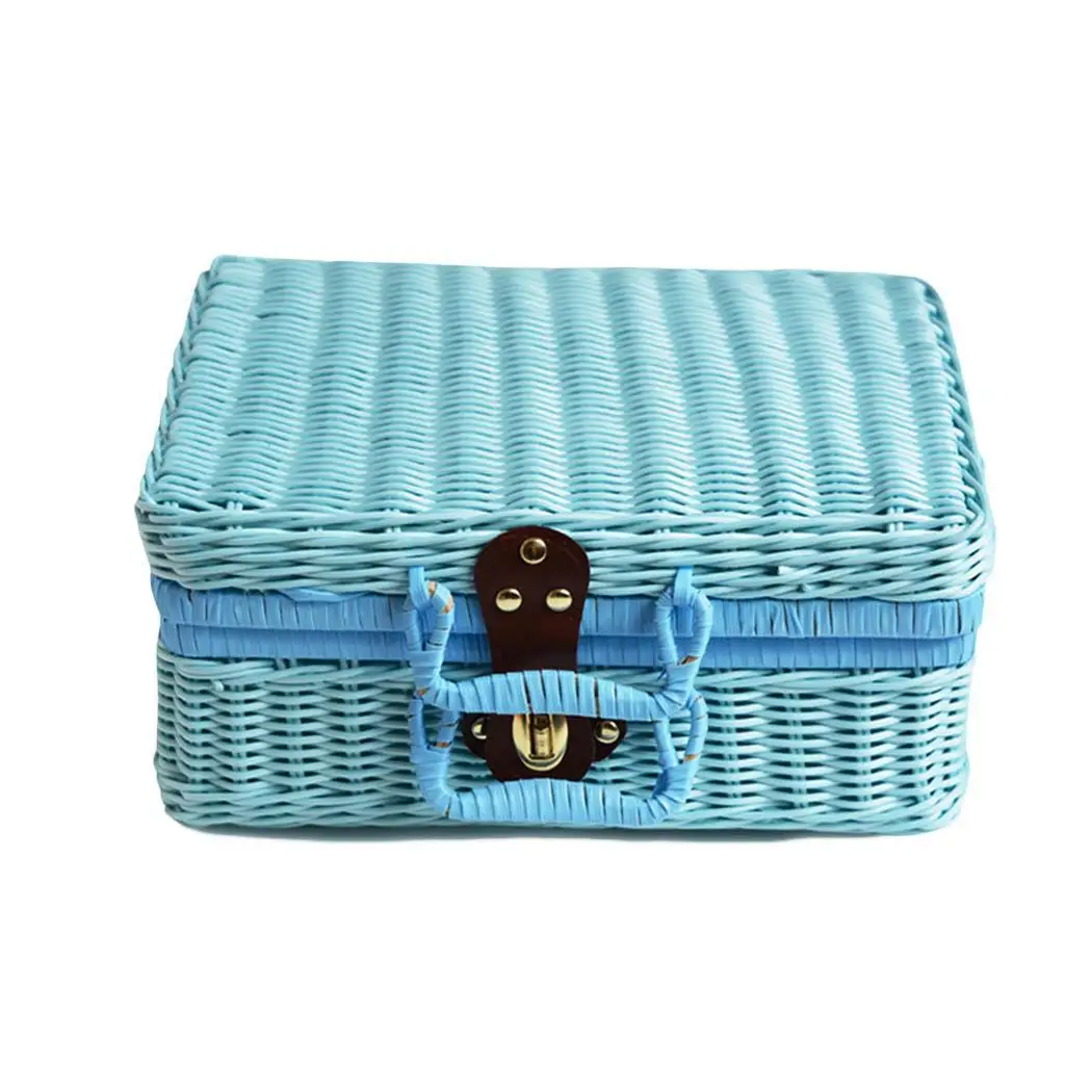 Корзина для пикника ручная работа плетеный чехол хранения винтажный чемодан