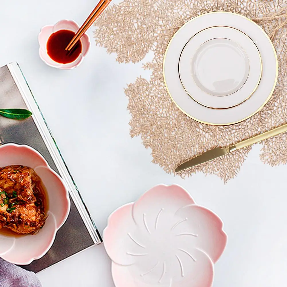 Салфетки в форме листа устойчивые к пятнам моющиеся ПВХ коврики для стола