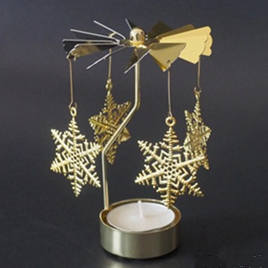 O Креативный Рождественский олень вращающийся Вращающийся карусель чайный светильник подсвечник центральный подсвечник вечерние Декор Прямая поставка 315W - Цвет: O