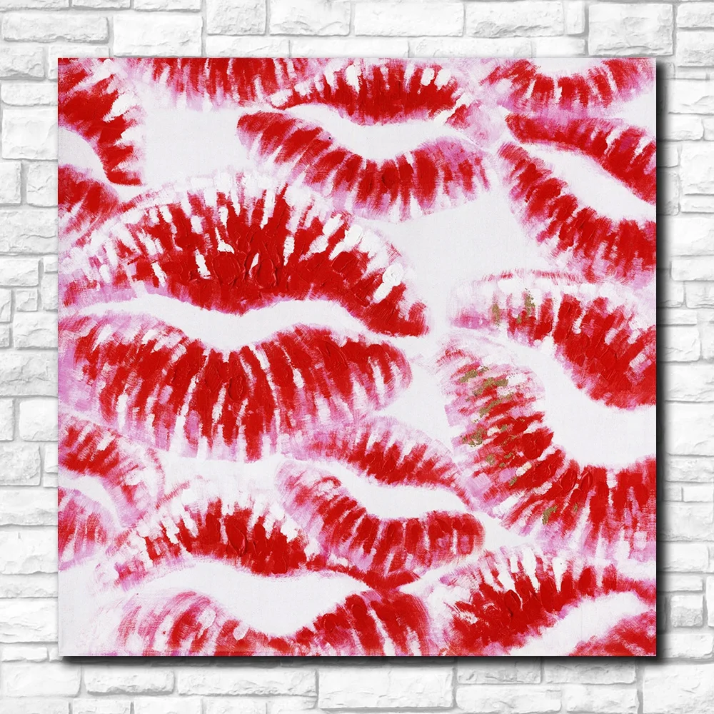 Fashion Pop Art Oil Painting Wall Picture Red-Roars Animal Printed Canvas For Living Room Home Decor Unframed | Дом и сад