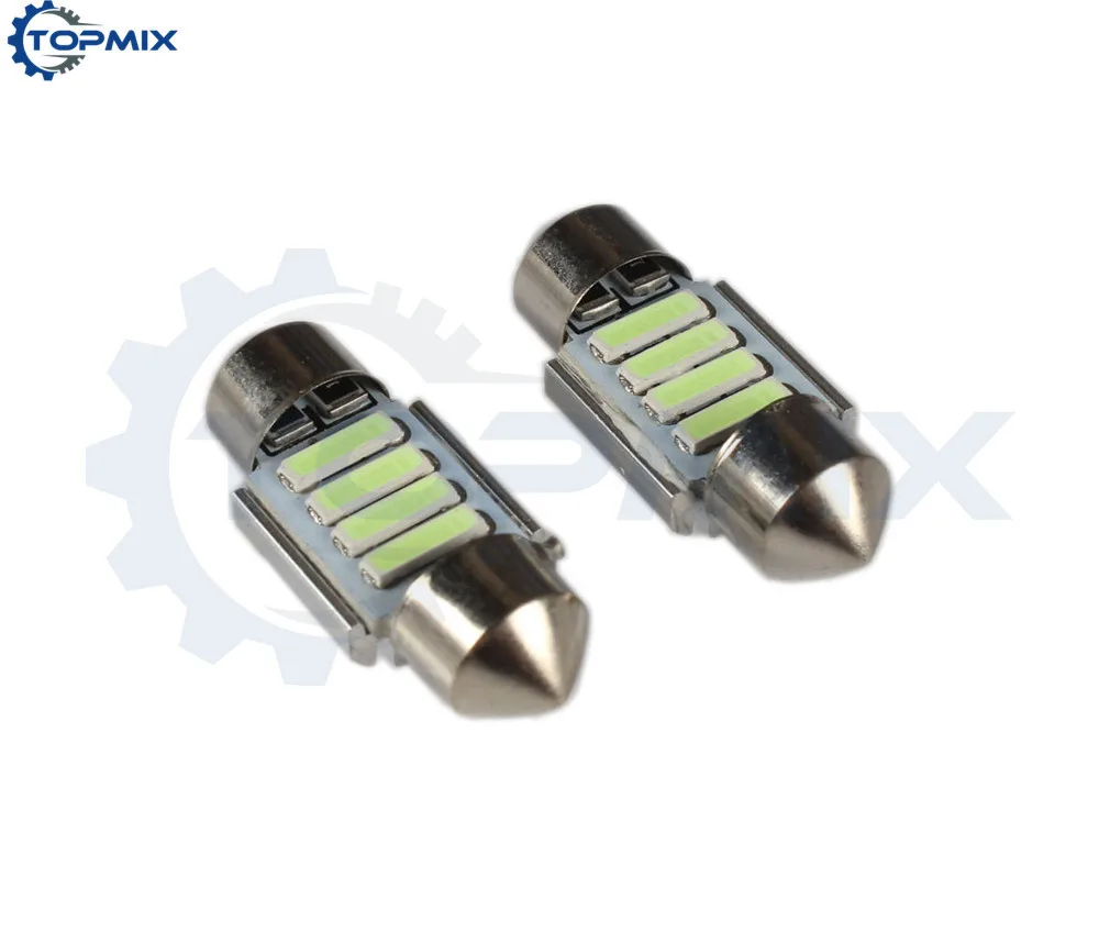 10 шт./лот супер яркие 31 мм 7020 festoon SMD 4LED Canbus безотказные Автомобильные светодиодные