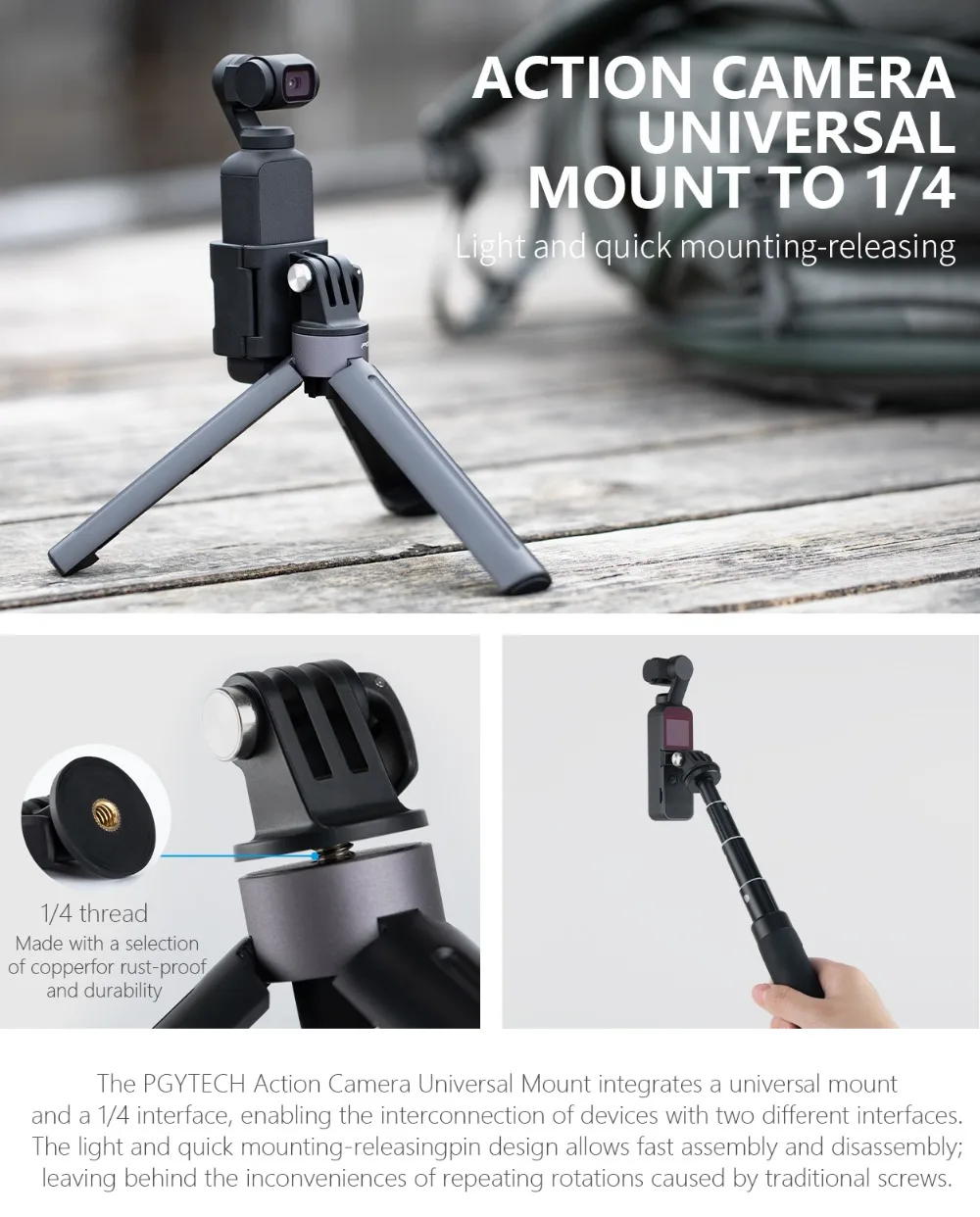 9 вариантов PGYTECH DJI OSMO Карманный держатель для телефона адаптер крепление штатива селфи палка ручной карданный аксессуары