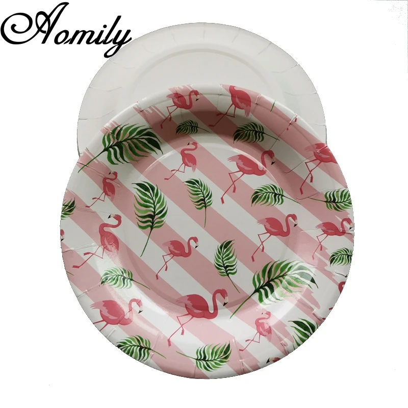 10 шт./компл. 7 дюймов Фламинго фрукты торт барбекю блюдо Одноразовые бумажные