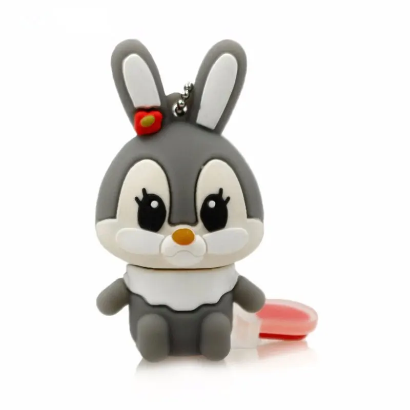 Cartoon animals usb flash drive pink rabbit memory stick gray pen 4GB 8GB 16GGB 32GB 64GB pendrives u disk gift | Компьютеры и офис