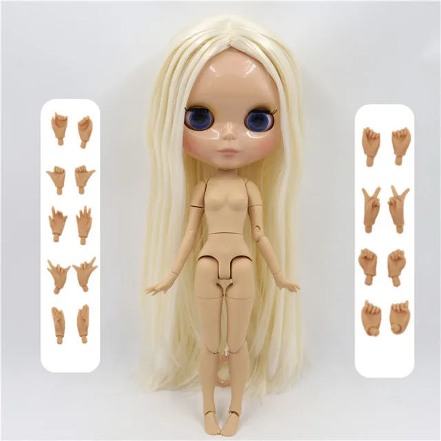 tan skin Ледяная 1/6 bjd фабрика blyth кукла с гибкими суставами бледный блонд смешанный белый волос BL136/340 30 см, супер черная кожа или загара кожи - Цвет: tan skin