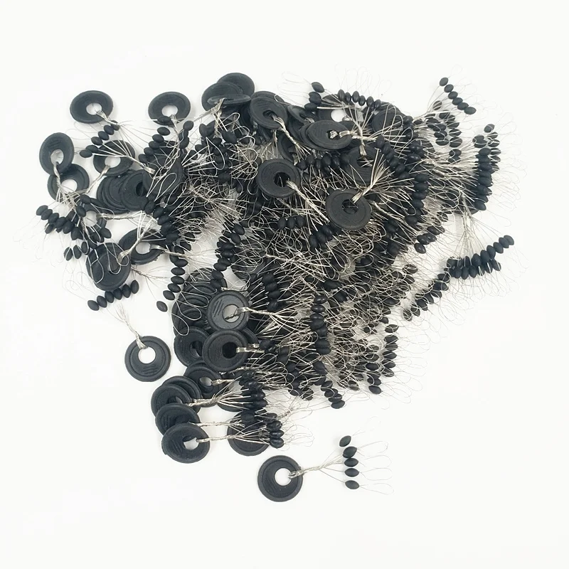 Поплавок для рыбалки 600 шт. 100 групп/комплект аксессуары лески 6 в 1 Черная Овальная