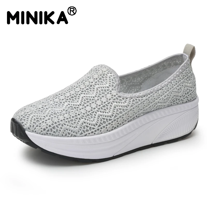 Minika/Женская дышащая обувь на шнуровке с цветочным принтом Новинка Летняя женская