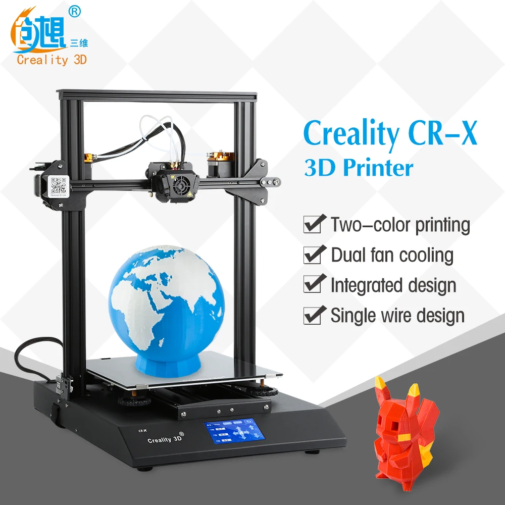 Creality CR X двухцветные DIY 3D наборы принтеров большой источник питания выравнивание