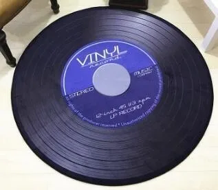 3D Record blue Ретро CD коврик антикварный диван-кресло подушка боковой ковер нескользящий короткий бархатный коврик виниловые пластинки модель двери Декор Ковер - Цвет: 3D Record blue