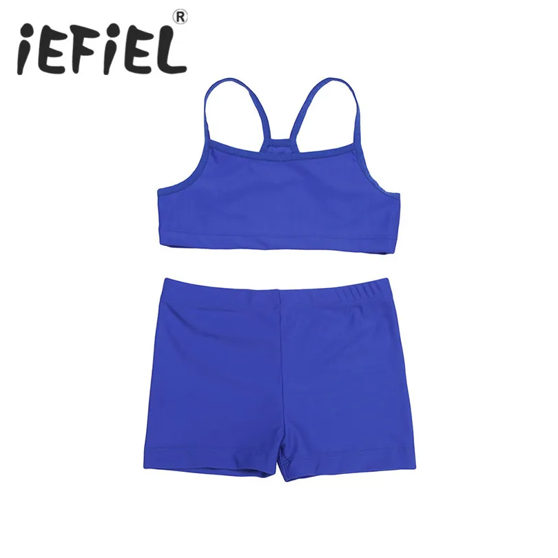 Детский танкини для маленьких девочек топ на бретелях с нижней частью занятий