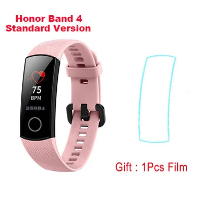 Band 4 Pink Умный Браслет huawei Honor Band 4, трекер сердечного ритма, Bluetooth, спортивный фитнес-трекер, сенсорный экран, для женщин и мужчин, Смарт-часы, ремешок - Цвет: Band 4 Pink