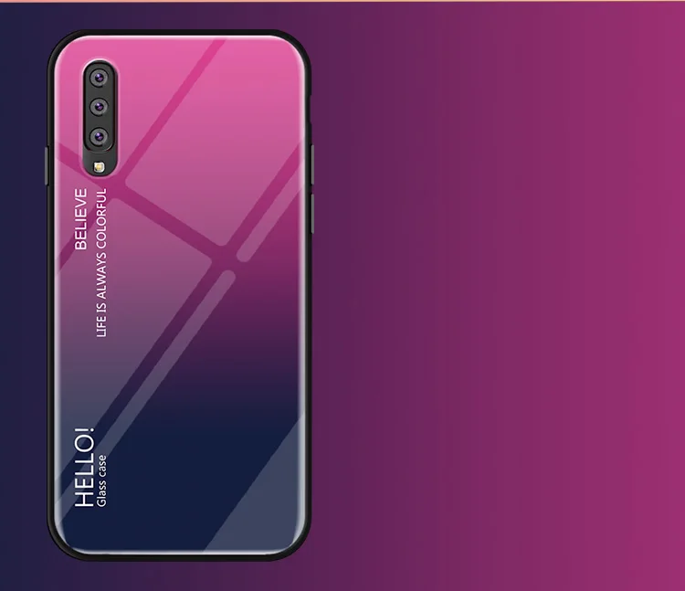 Для samsung Galaxy A50 чехол Мраморное зерно закаленное стекло градиент защитный чехол на заднюю панель для samsung A10 A20 A30 A40 A60 A70