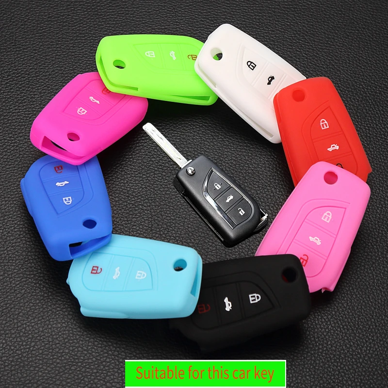 Высококачественный силиконовый чехол для ключей от машины Toyota Camry Prado Highlander Corolla