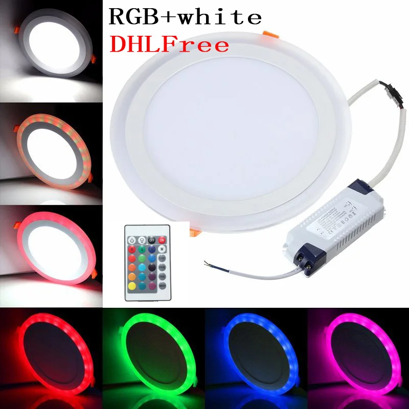 

20X LED Panel 6W 9W 18W 24W 3Model Red green Bule LED Panel Light Double Color LED Ceiling Recessed Down Lamp for Indoor Lights
