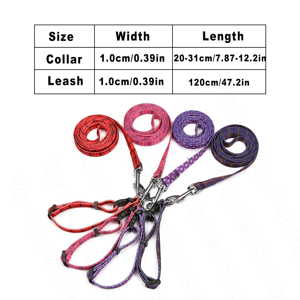 Ошейник нейлоновый с поводком для домашних питомцев 120 см | Дом и сад