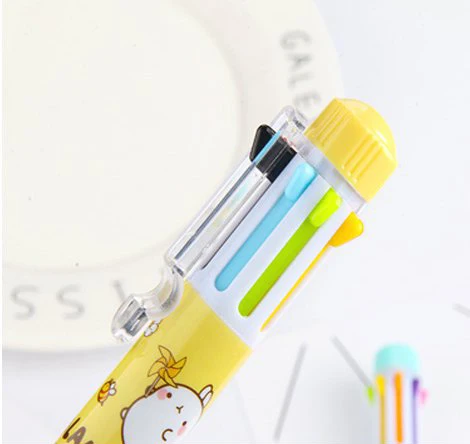 40 штук милых ручек-шариков с кроликами, 8 цветов в 1, многоцветные ручки для школы и офиса, подарок для детей и девочек, оптом.