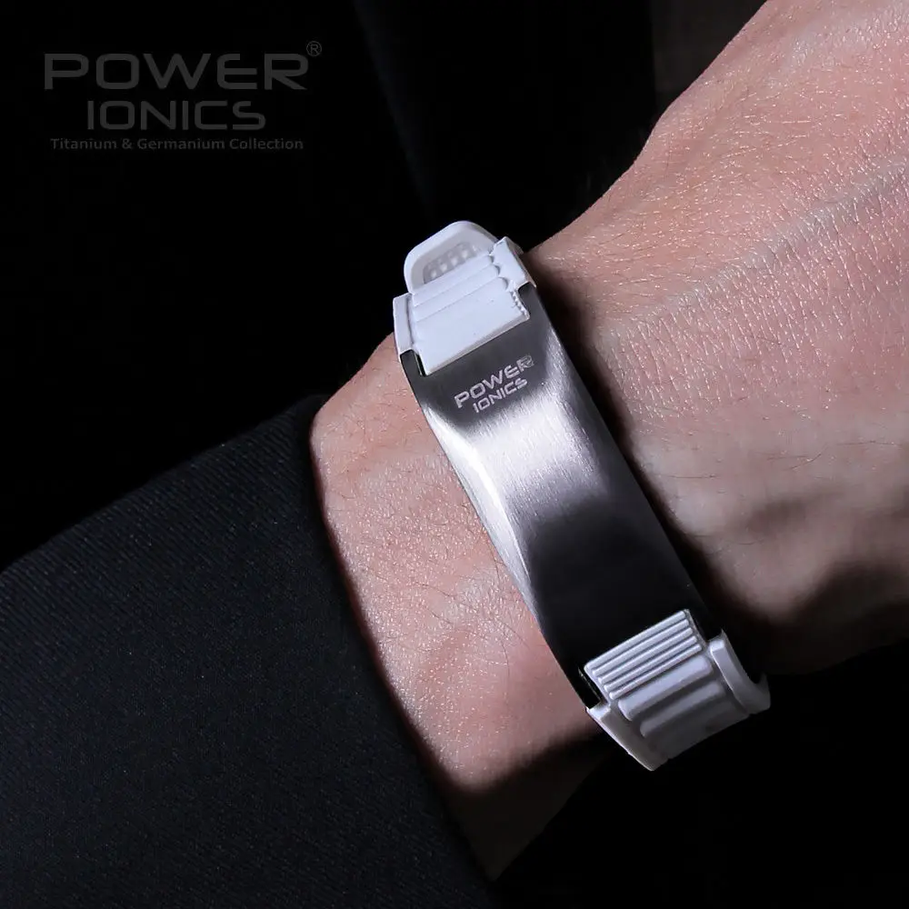 Power Ionics Titanium 2000ions/cc Ионизирующий браслет с множеством цветов, который выбираешь ТЫ - Окраска металла: Sliver Whiteplated s