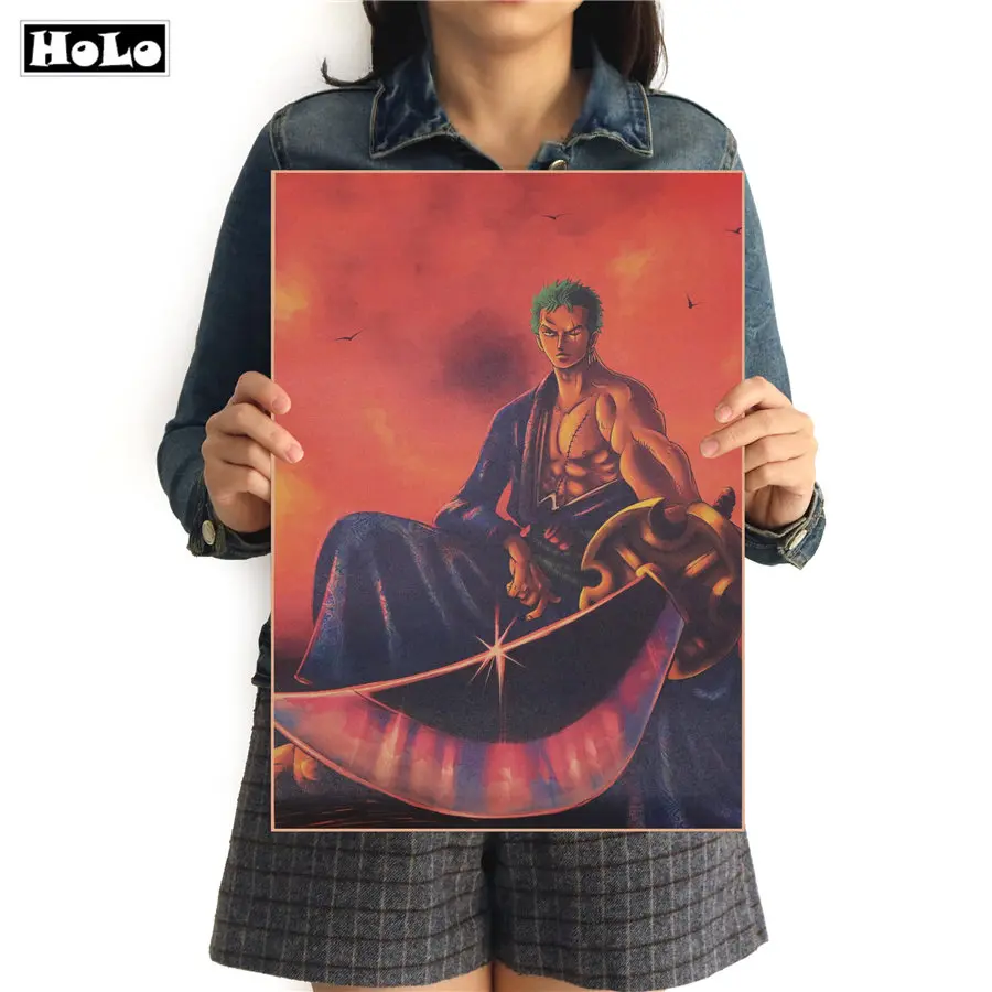 Японский комикс одна штука ророноа Зоро крафт-бумага наклейки брикет фнд 42x30 см |