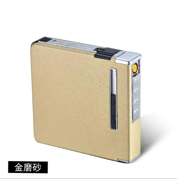 USB электрическая зарядка Зажигалка большая сигарета коробка 20 ячеек емкость