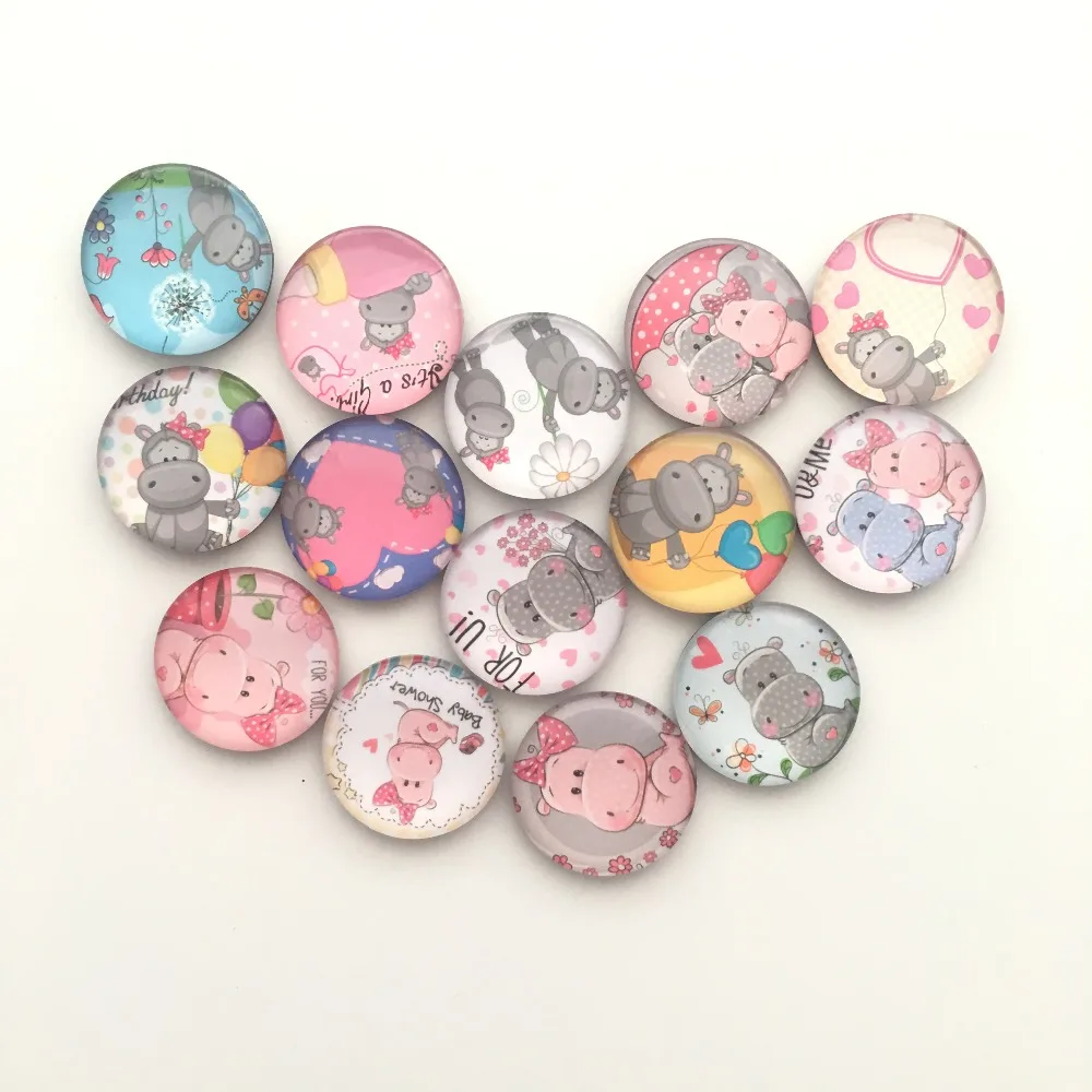 14 шт./лот) милый Бегемот кристалл стеклянный для холодильника магнит Kawaii мультфильм животное стикер сообщений для доски подарок детям