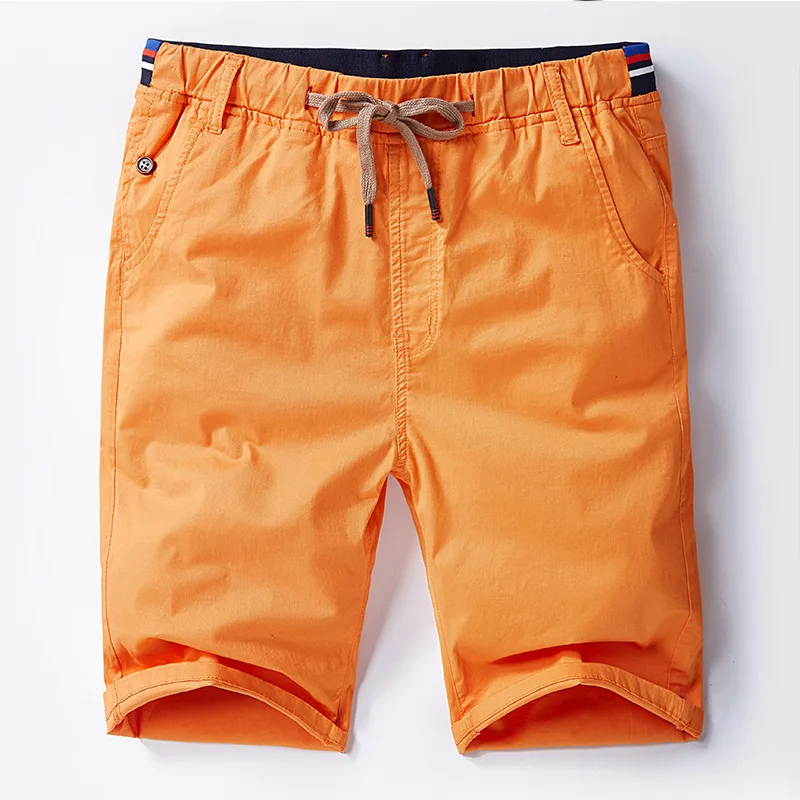 

VROKINO 5 color large size The new summer 2020 Men's Casual Cotton Solid Color Shorts Fashion brand loose straight shorts