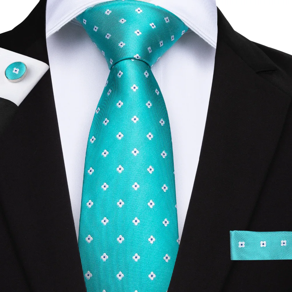 

MJ-7167 DiBanGu Men Tie Fashion Mens 8cm Turquoise Silk Neckties Gravata Jacquard Woven Man's Wedding Dress Shirt Accessories