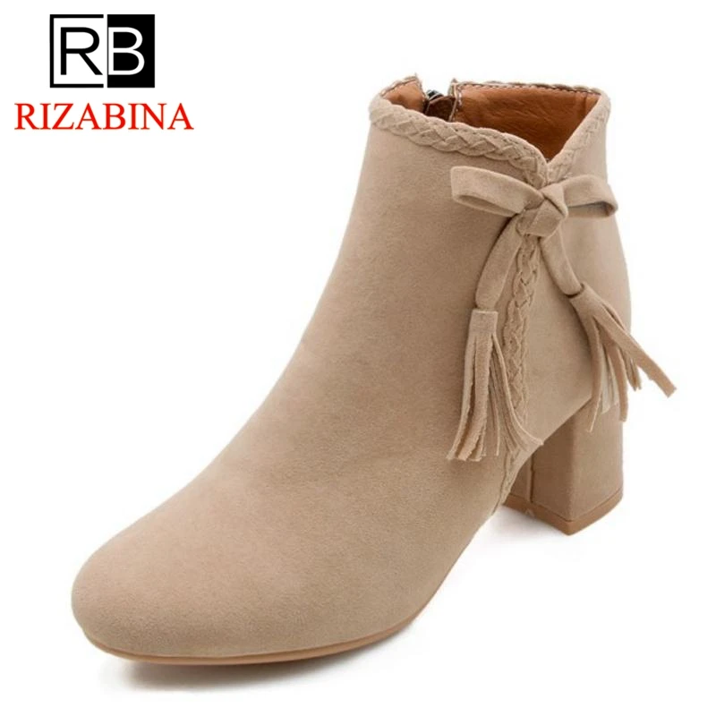 RizaBina/Размеры 33 43 4 цвета Зимние ботильоны женские полусапожки на молнии высоком