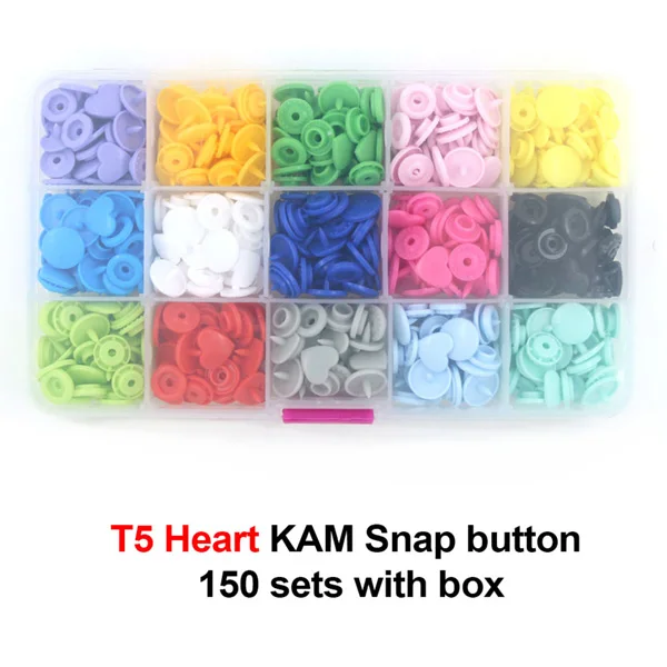 T5 Heart Box KAM круглая звезда кнопки в форме сердца U форма крепежа оснастки плоскогубцы для T5 T3 пластиковые кнопки металла пресс щипцы+ 150 наборов кнопок - Цвет: T5 Heart Box