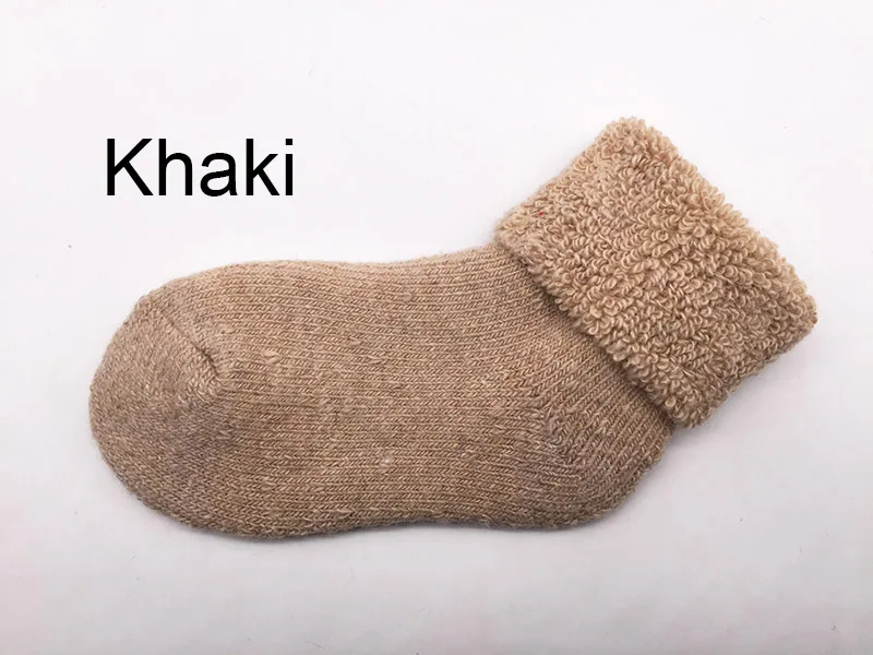 khaki Теплые детские носки-тапочки От 0 до 7 лет толстые детские носки для мальчиков, зимние мягкие теплые носки для девочек WZ04 - Цвет: khaki