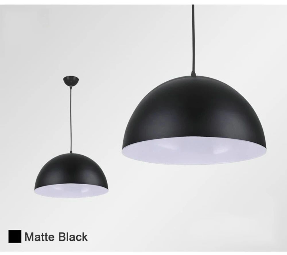 Простой и красивый полусферический металлический подвесной светильник по