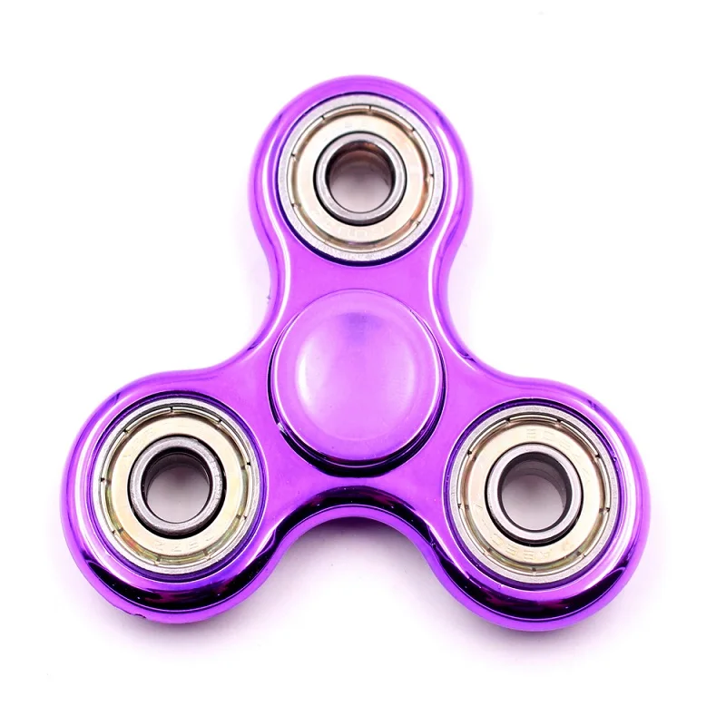 Фиолетовый Ручной Спиннер с покрытием Tri-Spinner figets игрушка EDC сенсорная Непоседа Спиннер для аутизма и СДВГ детей/взрослых забавные антистрессовые игрушки - Цвет: Фиолетовый