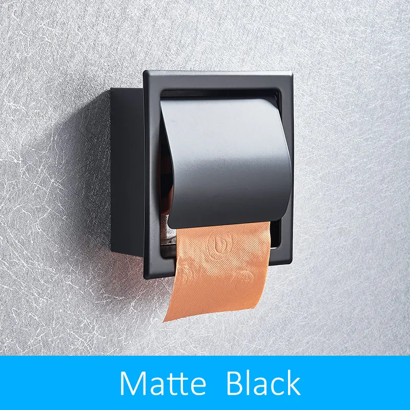 Matte Black Quyanre матовый черный хром держатель для туалетной бумаги из нержавеющей стали 304 рулон бумажная коробка Porta Papel Higienico бумажные салфетки в рулонах коробка - Цвет: Matte Black