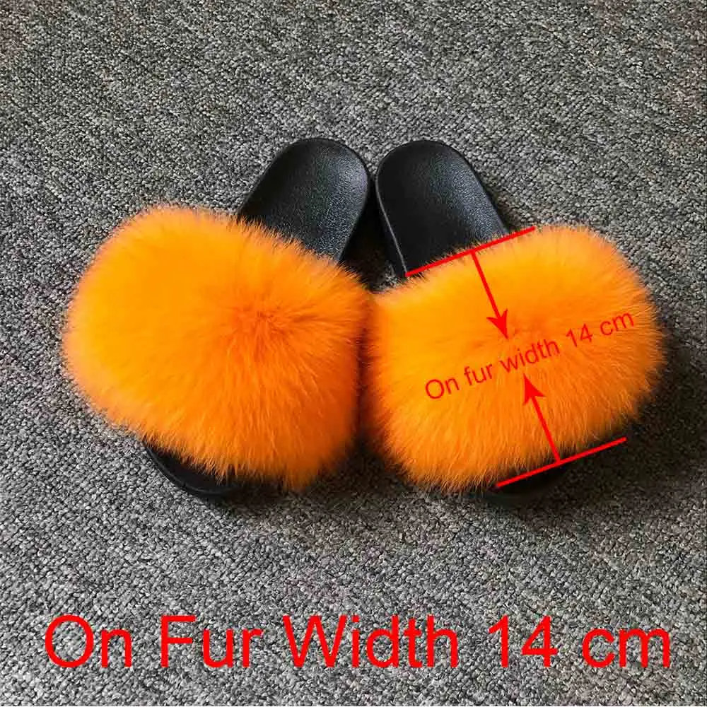 Orange 14cm Женские шлепанцы из натурального Лисьего меха на 14 см; летние шлепанцы; модные стильные шлепанцы наивысшего качества; /розничная ; S6018W - Цвет: Orange 14cm