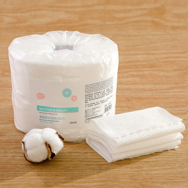 Одноразовое полотенце для лица 1 рулон снятия макияжа хлопковое очищающее с