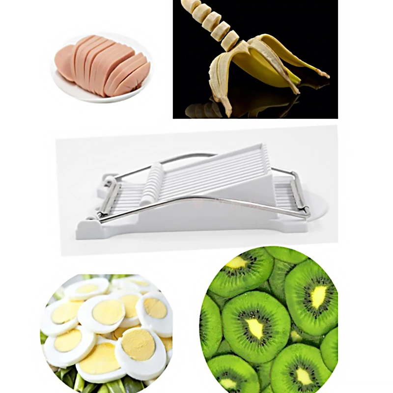 Нержавеющая сталь Banana Slicer фруктовый яйцо Хэм форма срез металла резак лук с