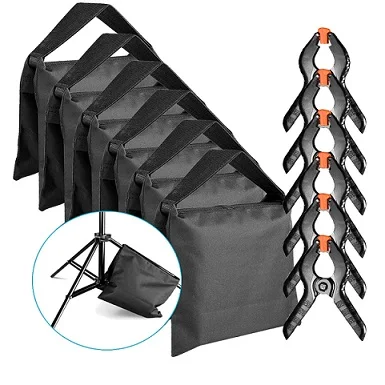 Black Neewer 6-Pack сверхмощный песочный мешок для фотостудии светильник стойки стрелы с 6-Pack муслиновый фон Пружинные зажимы пустой мешок с песком - Цвет: Black