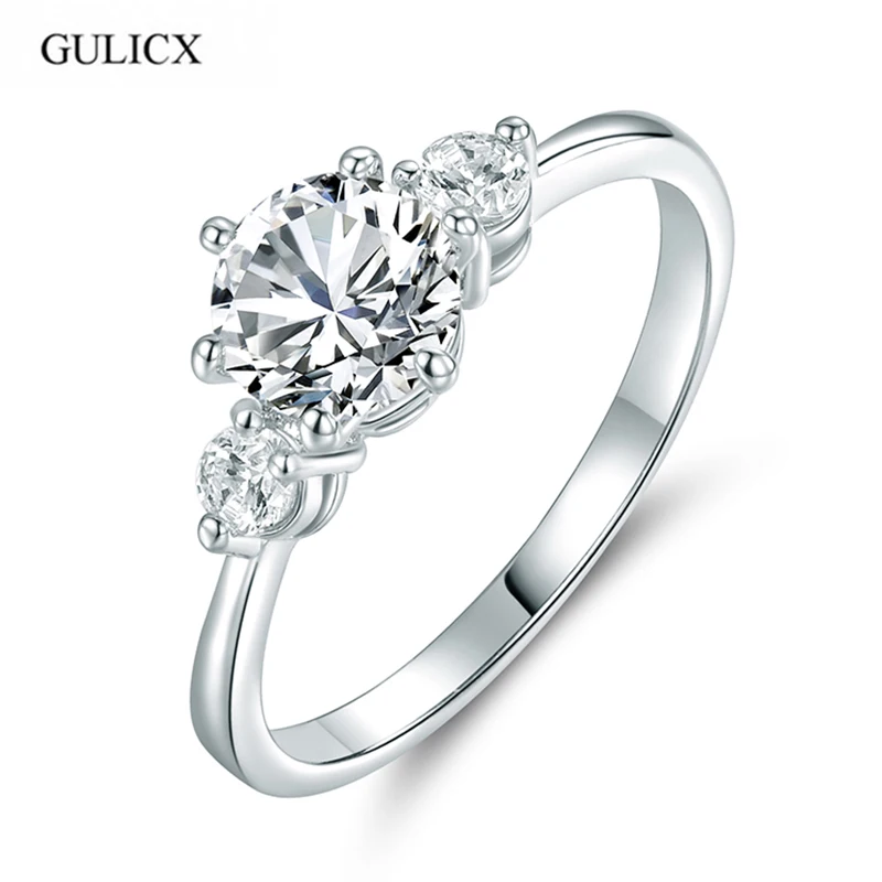 Женское кольцо с цветком GULICX белое средней длины фианитом R053|wedding rings for women|wedding