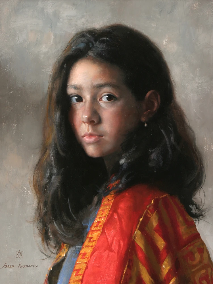 modern portrait canvas paintings figurative art girls by arsen kurbanov imagich | Дом и сад