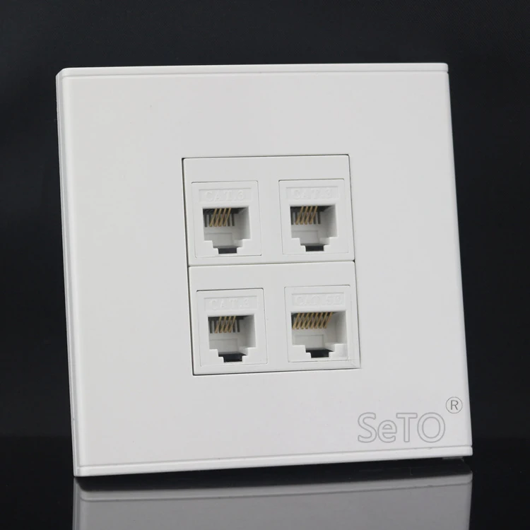 SeTo 86 Тип Один RJ45 Cat5e сеть и три RJ11 Cat3 телефонная панель настенная пластина розетка