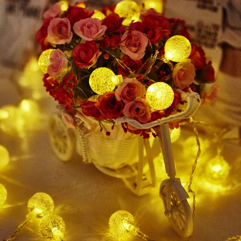 Светодиодная гирлянда с пузырьковыми шариками наружная Рождественская лампа