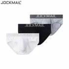 JOCKMAIL, новое Брендовое Мужское нижнее белье, 3 шт.лот, сексуальные мужские трусы, хлопковые дышащие трусы, мужские трусы, трусы для геев