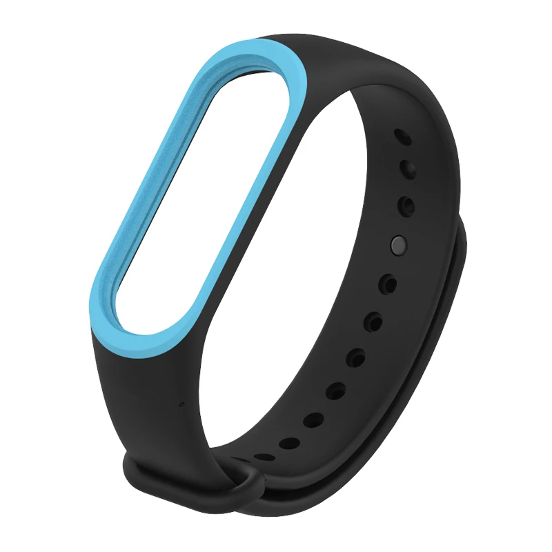 Ремешок mi jobs mi Band 3 для Xiaomi mi Band 4 силиконовый ремешок на запястье mi band 3 Аксессуары для наручных часов mi Band 4 NFC умный Браслет - Цвет: Black Blue