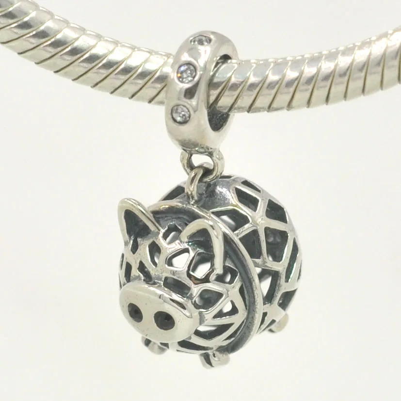 Новинка 2015 ажурная подвеска в виде свиньи из стерлингового серебра 925 пробы с