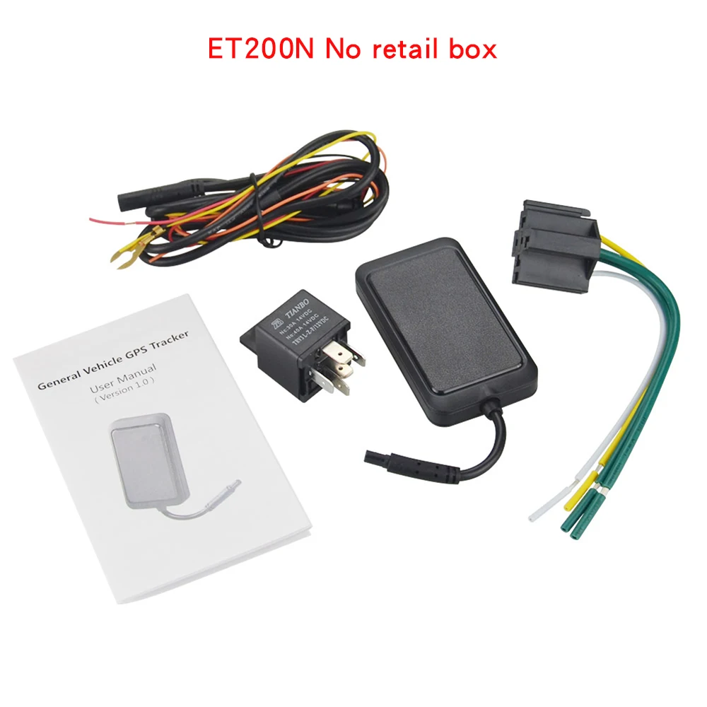 Multi-function WeTrack2 ET200N Vehicle Car GPS Tracker Cut off the Oil Over Speed Alarm Vibration alarm 9-90V voltage range - Цвет: No box